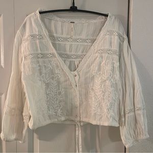 Free People Cropped Lace Blouse size XS